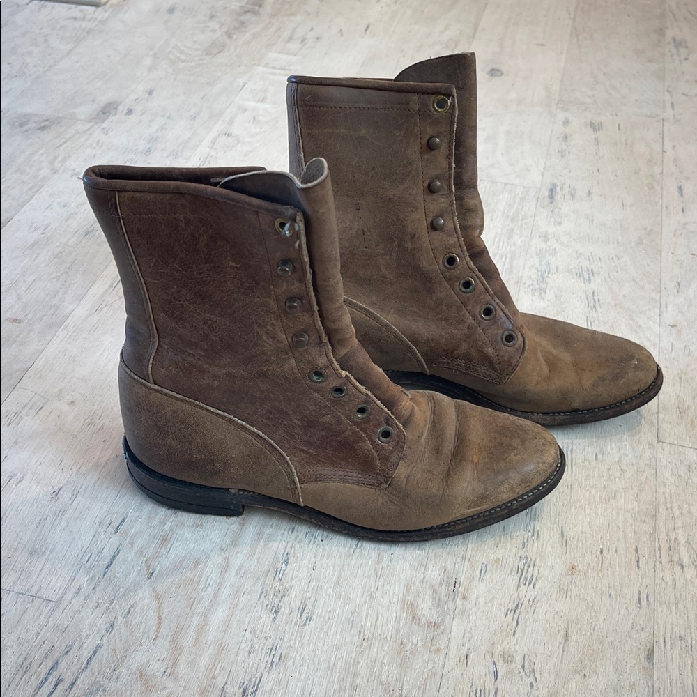 Vintage Brown Leather Boots - Picture 2 of 8